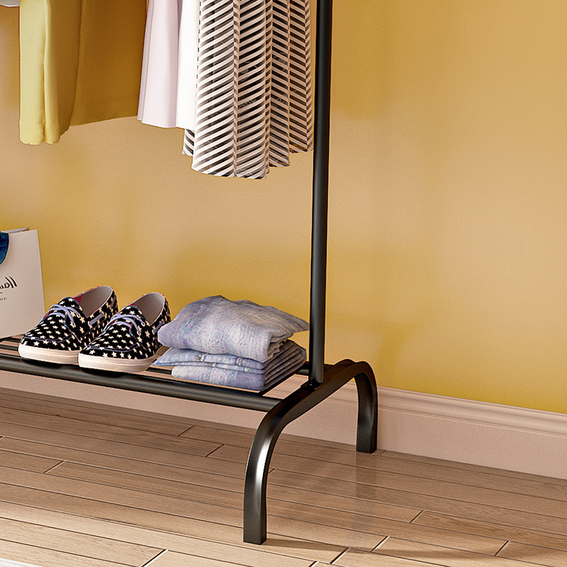創意置物收納掛衣架兒童臥室陽台落地晾衣架簡易鐵藝加粗衣帽架