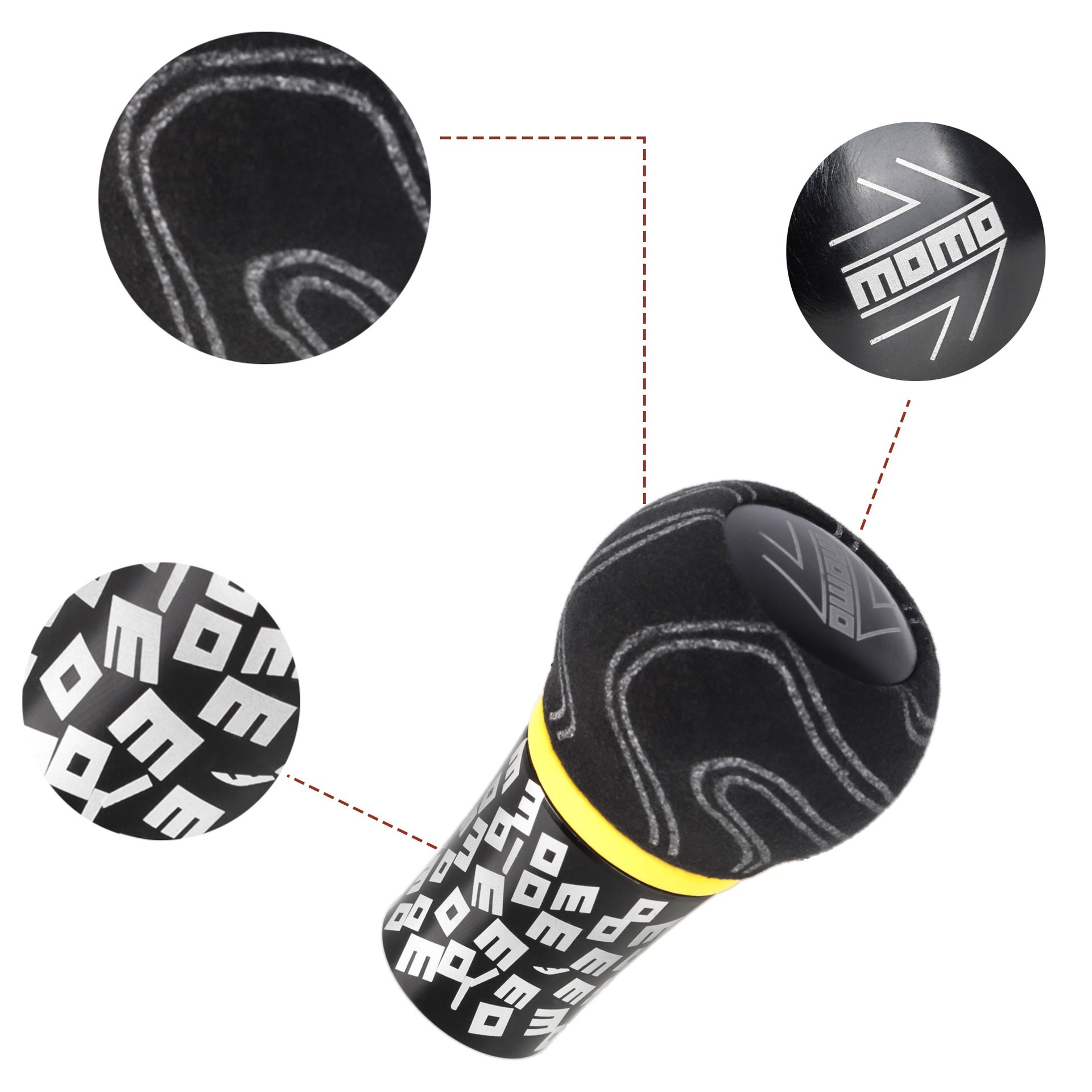 Car Modification Graffiti Momo Suede Leather Modified Gear Shift Knob Manual Transmission Shift Head Ball Head Gear Stick Head Shift Lever