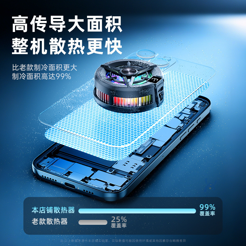 携帯電話クーラー半導体冷凍携帯電話冷却冷却Black Shark同工場製氷携帯電話磁気バッククリップ|undefined