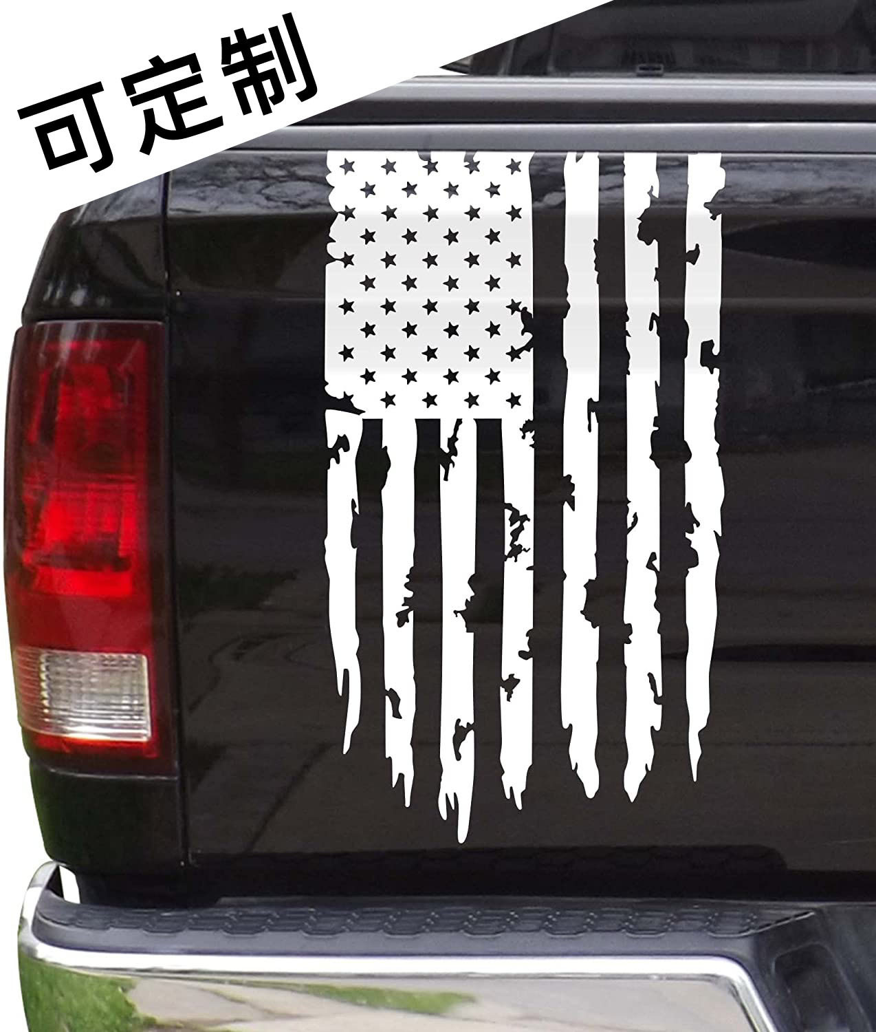 Bandera americana camioneta coche bandera pegatina camión bloque trasero grande roto vinilo calcomanía personalización