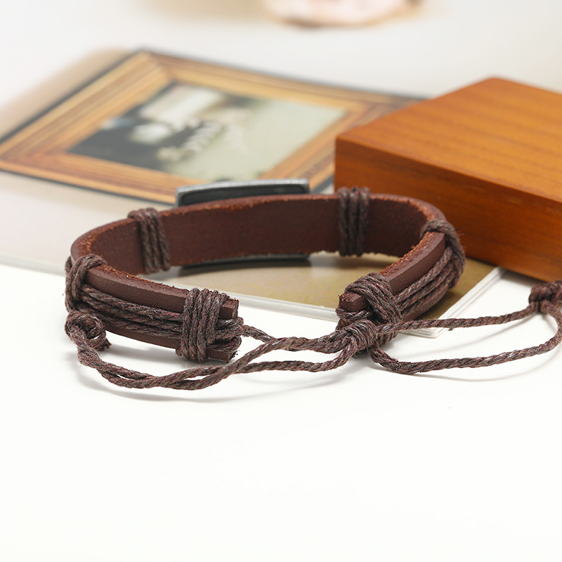 retro woven brown leather bracelet bracelet wholesale