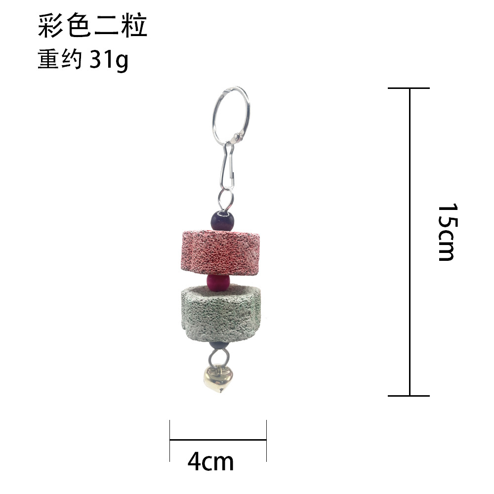 Loro cadena molar roca volcánica molar piedra pájaro moliendo boca piedra hámster Totoro suplemento de calcio mineral pequeño suministros para mascotas