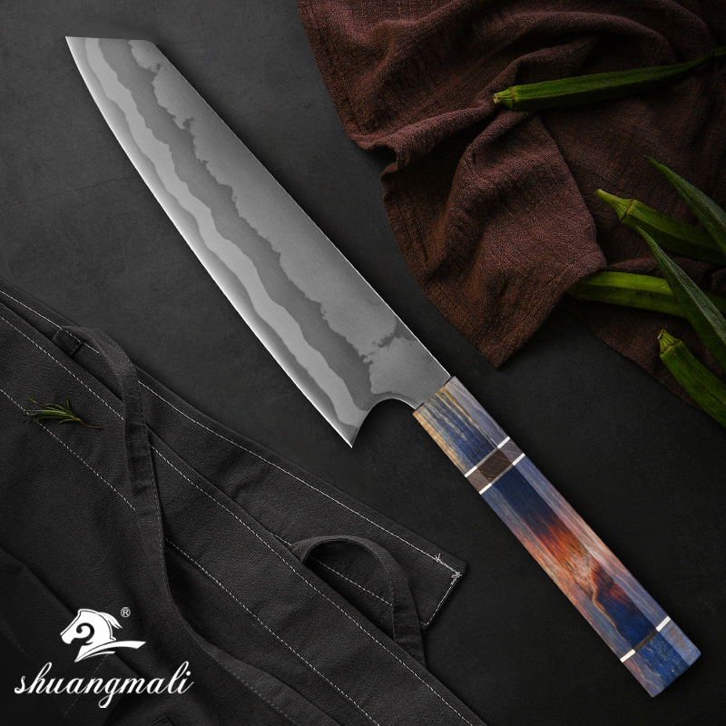 Cuchillo de chef con mango de acero inoxidable 440C de 8 pulgadas, cuchillo de cocina para cortar carne, alta dureza para uso doméstico, enviado desde Yangjiang.