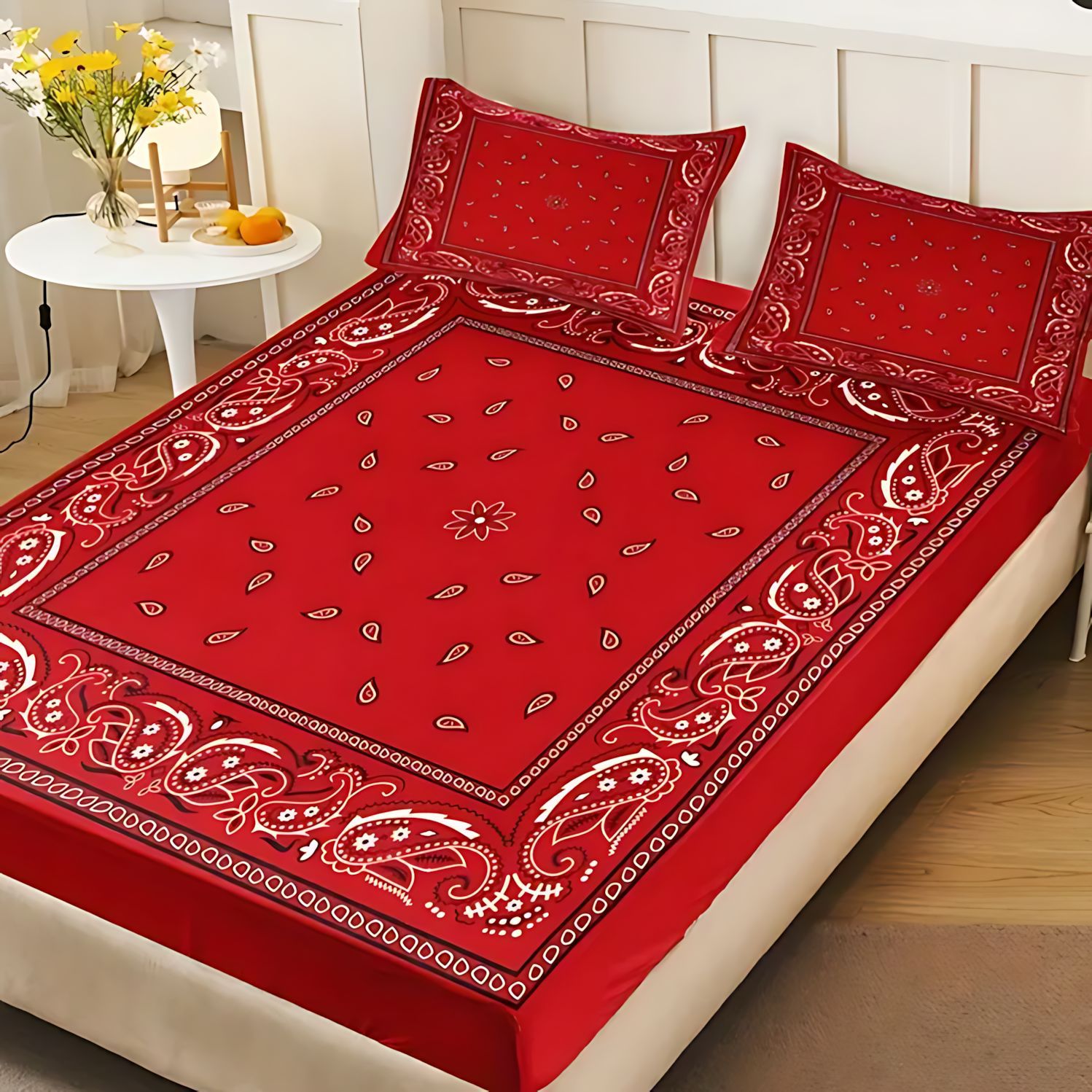 TEMU / JIT Fashion Paisley Bohemia Windbed Kasapone Kit de ropa de cama fuente de fabricación para hacer