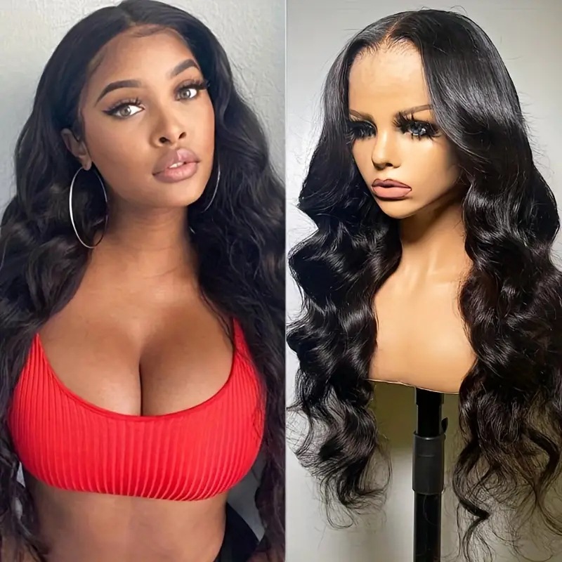 Parrucca alla moda con capelli lunghi, ondulati e ricci, in stile europeo/americano, extension di capelli sintetici, copricapo africano in pizzo._voghion.com