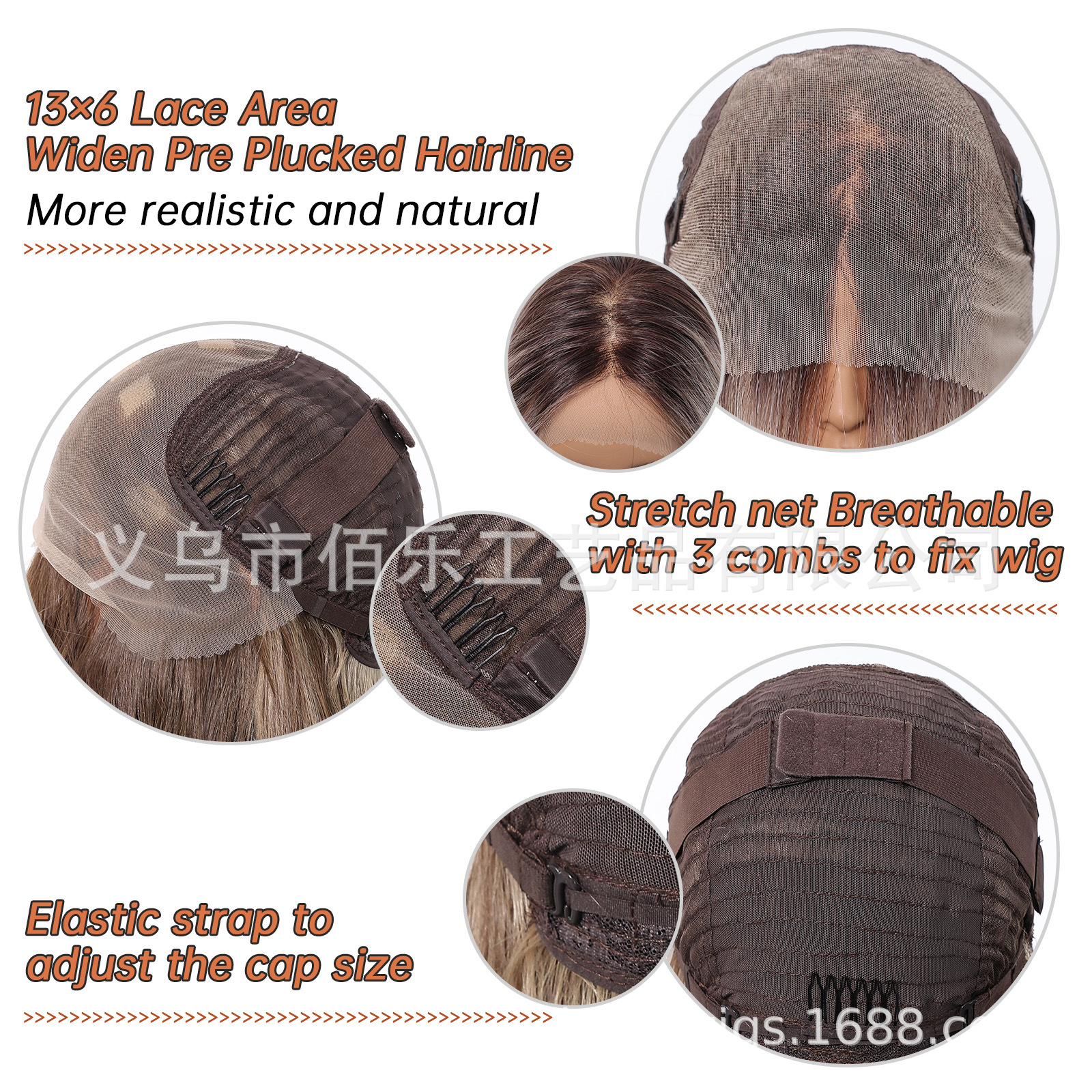 13*6 peluca de encaje de área grande, gradiente de platino, cabello largo y rizado, casco completo, tejido a mano, costura aleatoria, lace wig