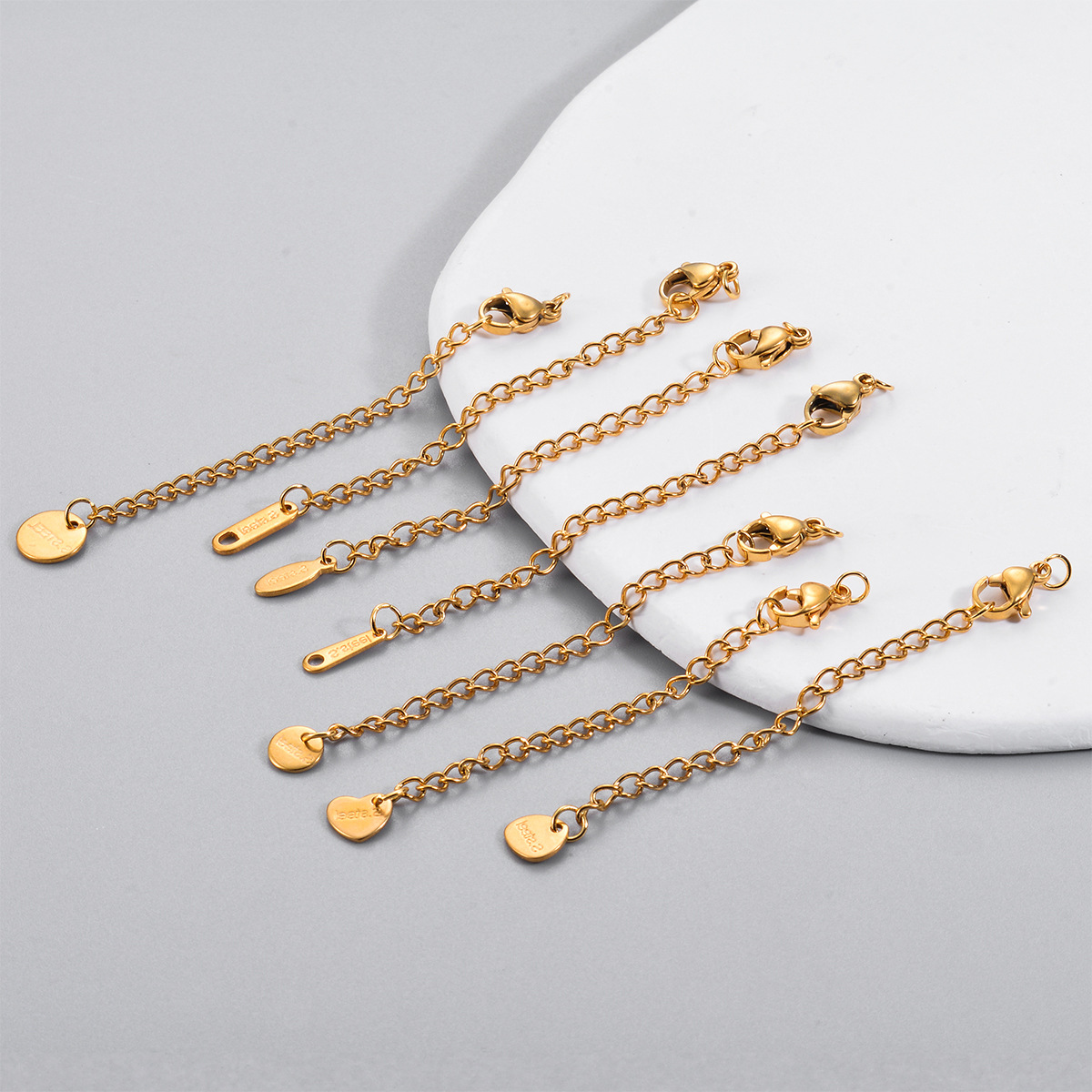 Solid Color Pattern 20 Pcs/package Simple Style Solid Color Stainless Steel Plating Chain Jewelry Accessories