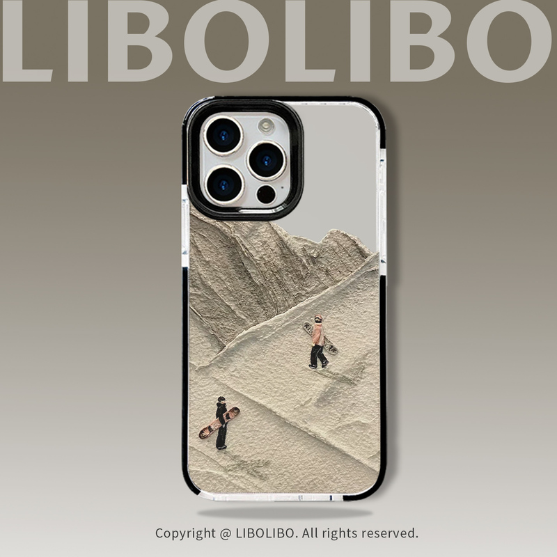 Lilubuli Snow Mountain Skiing Niche Suitable for Apple Phone Case Iphone17/16Pro Black Edge 13/11Pro
