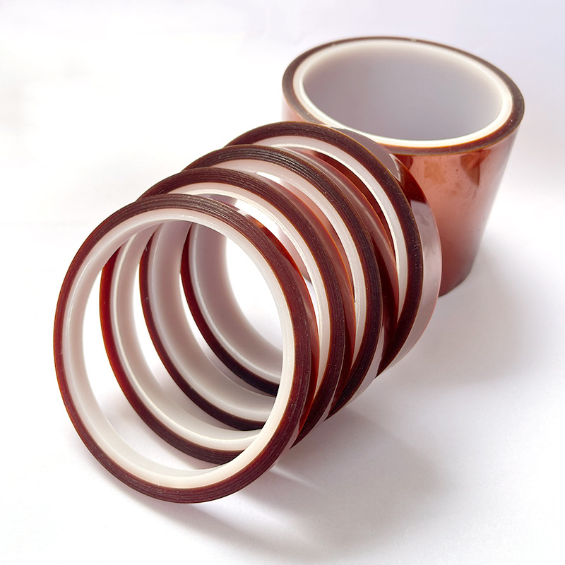 聚酰亚胺金属胶带厂家无痕耐热绝缘胶带PI茶色金手指耐高温胶带