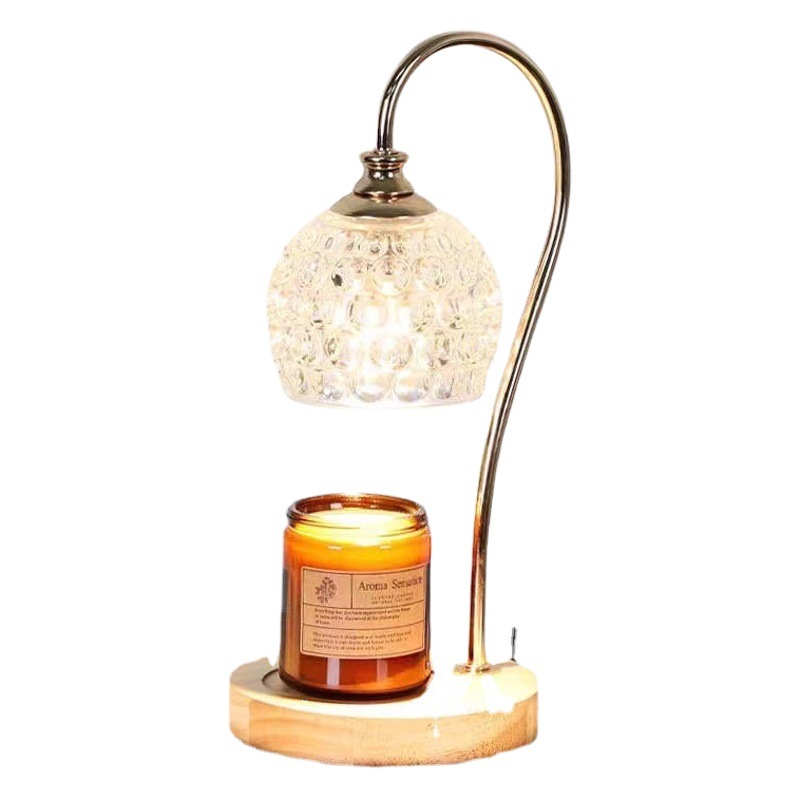 Lámpara de aromaterapia lámpara de fusión de cera nórdica madera maciza tiempo libre de humo fragancia vela japonesa simple lámpara de mesa decorativa lámpara de fusión de vela