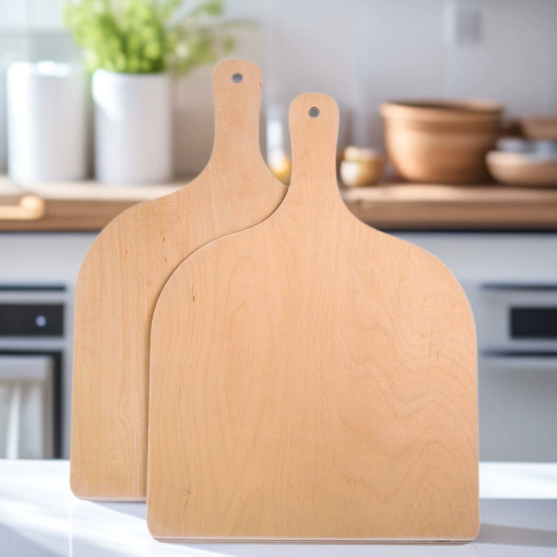 In-stock outdoor linden wood pizza spatula, homemade baking bread board, home kitchen tray, cutting board, pizza board, chopping board