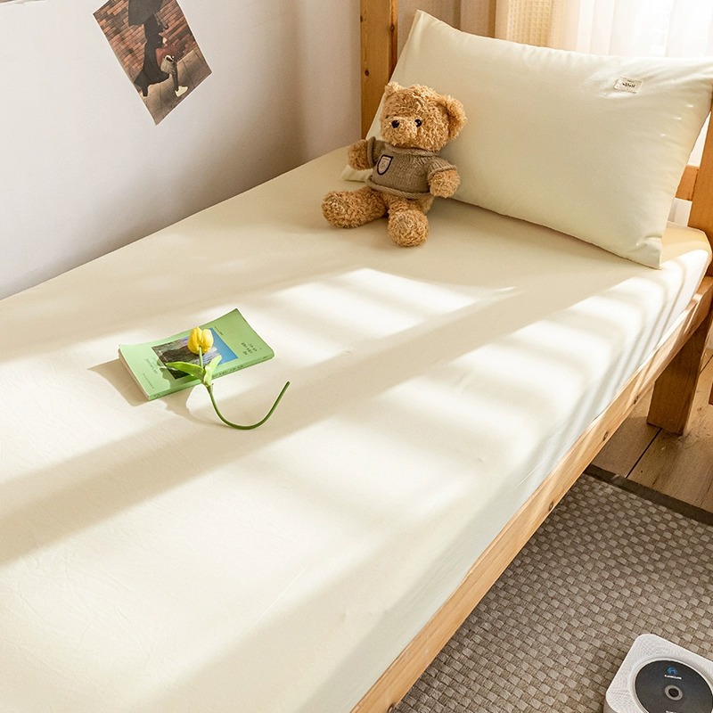 Sombrilla de cama de algodón de tres piezas para dormitorio de estudiantes universitarios, juego individual, funda protectora de colchón de algodón de verano