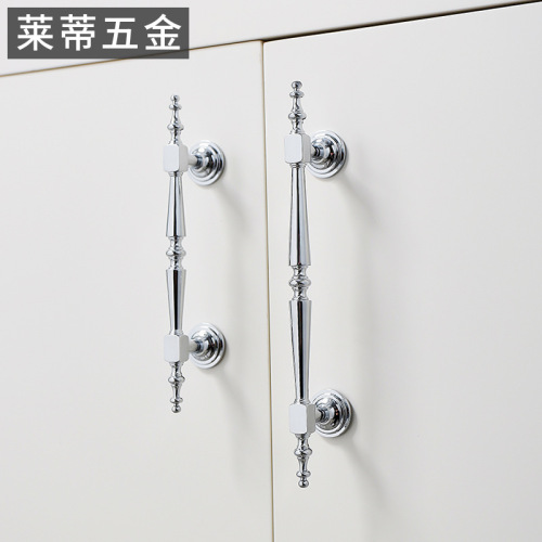 Brass silver chrome French-style wardrobe doors, luxury modern minimalist drawer cabinet shoe cabinet spherical small handles