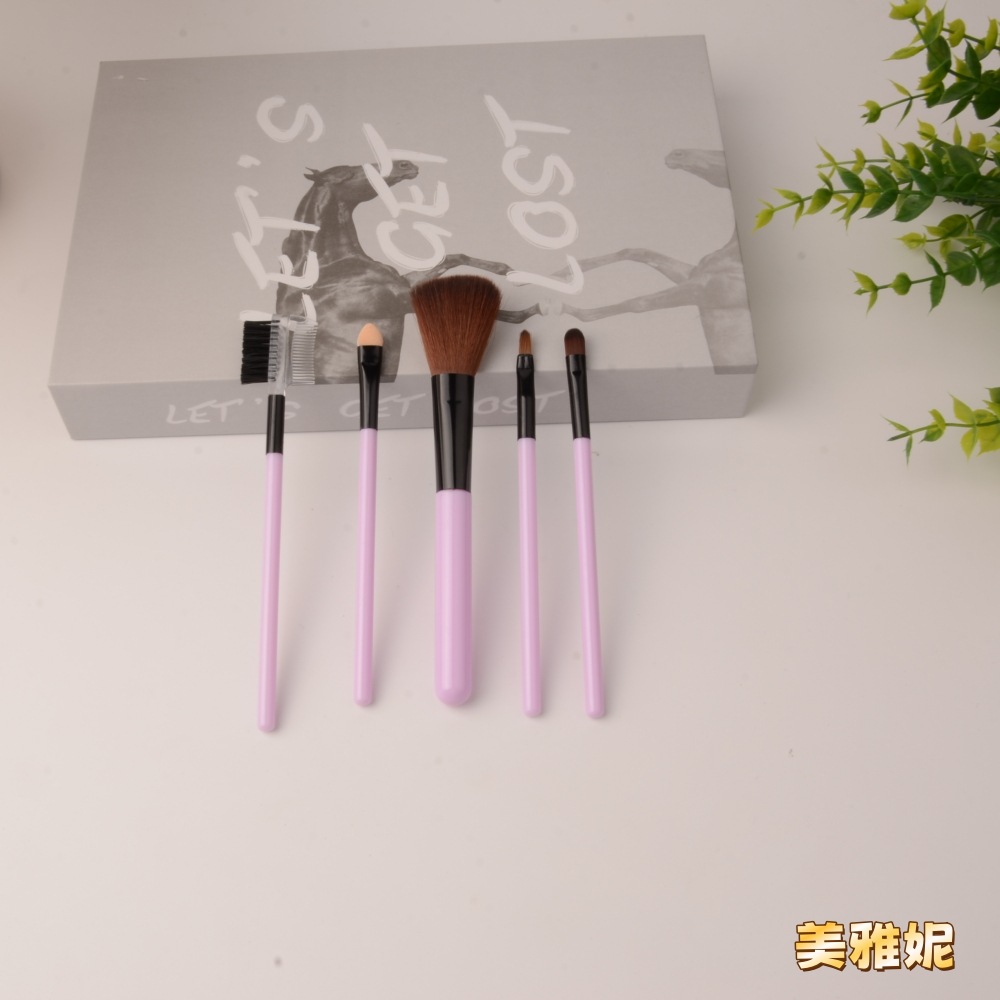 Cepillo de maquillaje multifuncional 5 piezas conjunto de herramientas de maquillaje portátiles cepillo blush cepillo de pestañas cepillo de sombra de ojos cepillo de fábrica directa novato