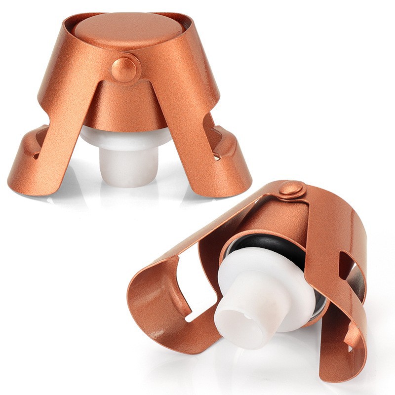 스프레이 페인팅된 로즈 골드 스테인리스 스틸 샴페인 스토퍼 - 롱 캡