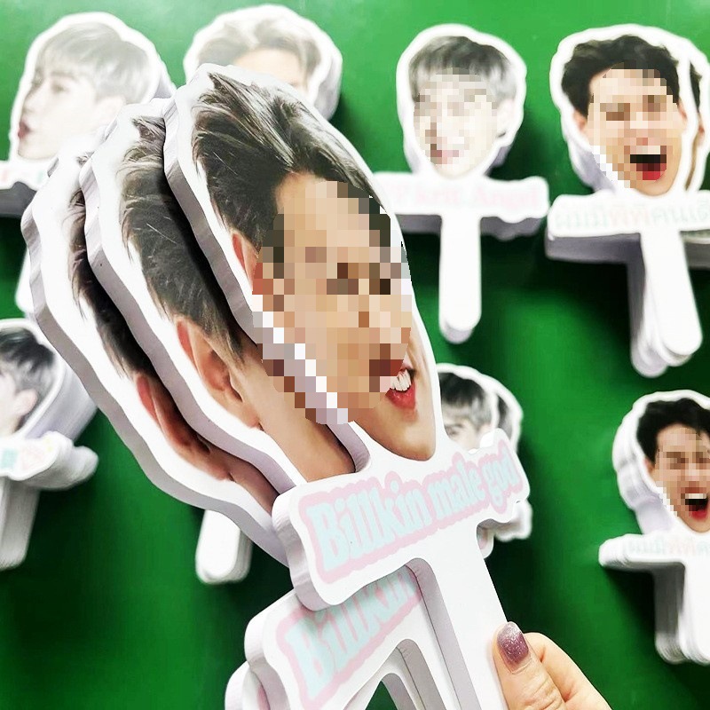 明星人头手举牌拍卖会演唱会手持大头牌kt板雪弗板异形应援牌