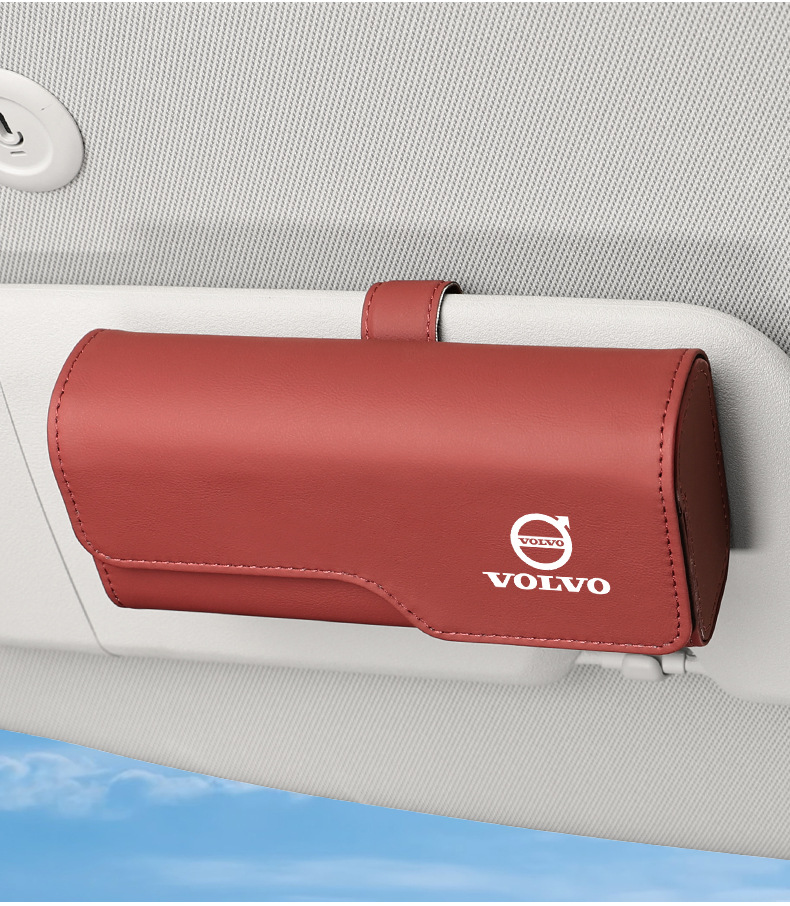 Suitable for Volvo S60 S90 Xc40 Xc60 Xc90 Car Glasses Case Sun Visor Sunglasses Clip Storage Box