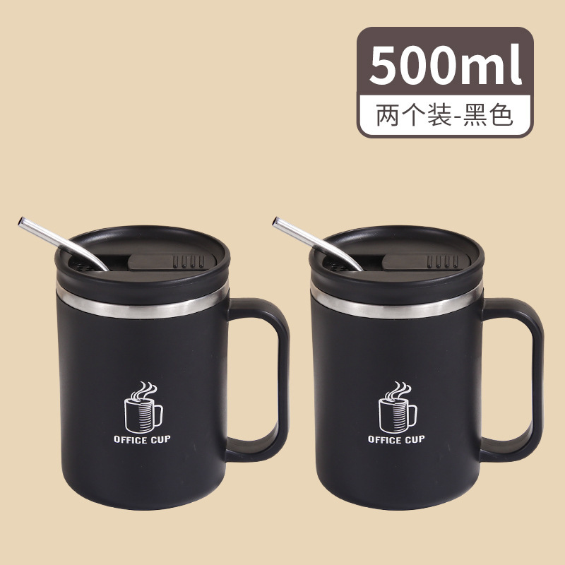 新款不锈钢咖啡杯男女简约个性马克杯办公便携带盖咖啡杯工厂供应|undefined
