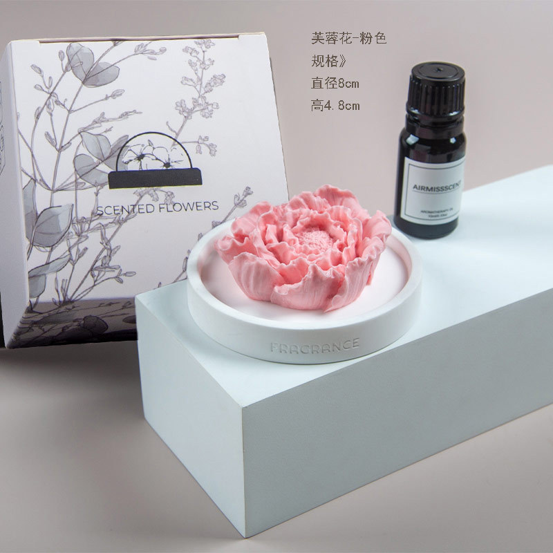 卸売り刺繍花香薫石膏拡香石高級感室内持続家庭用アロマ香薫置物お土産|undefined