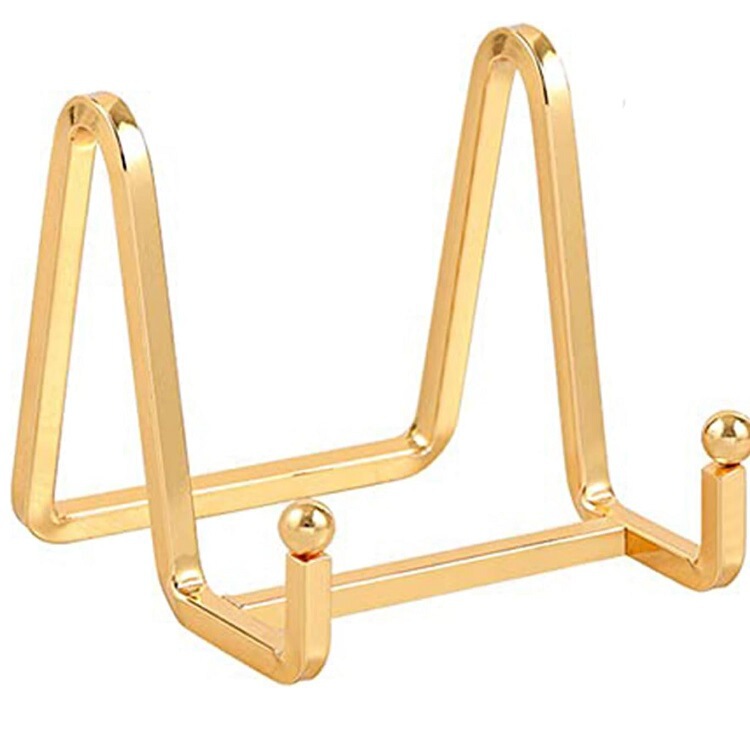 Metal Wire Rack, Gold Multi-Size Photo Frame, Plate Display Rack, Home Office Photo Frame Display Decoration