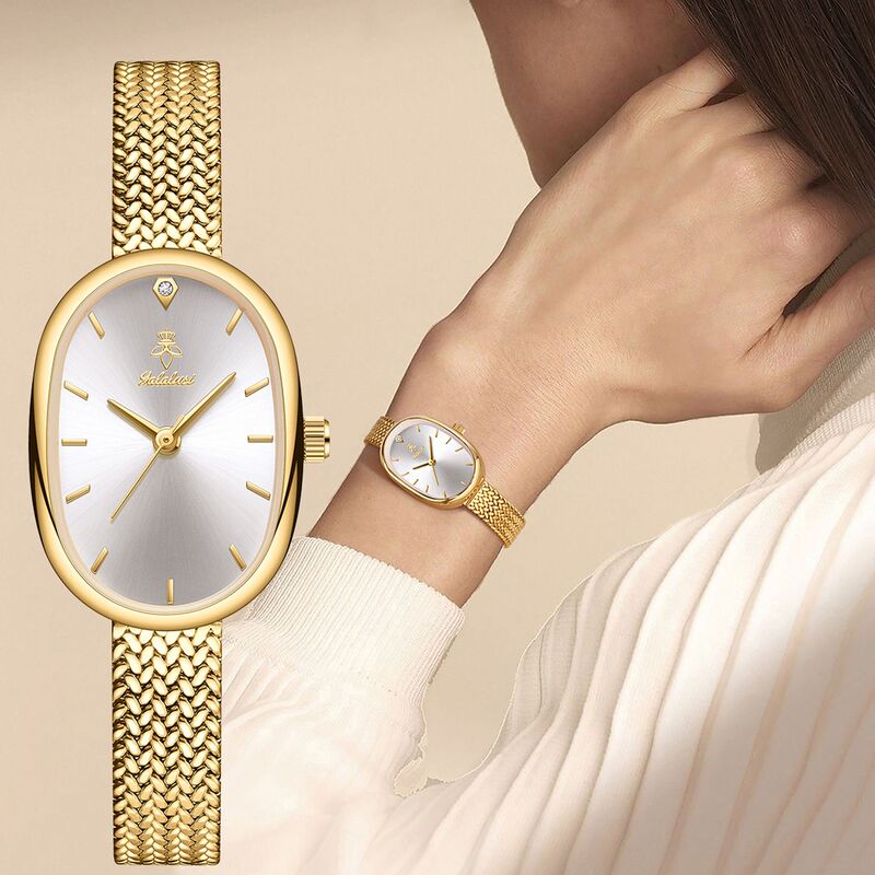 Yalalusi Light Luxury Fashion Women's Watch, High-End Watch with Good Looks, Niche High-End Women's Watch with Mesh Strap and Elegant Style
