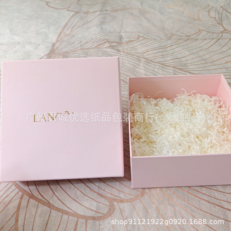 Lanjia ピンクの新しいスキンケア製品 3 点セットギフトボックス紙袋大きな粉末水小さな黒いボトル包装箱ギフトバッグ|undefined