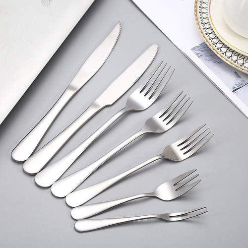 Stainless steel spoon thick Western food tableware set hotel steak knife and fork home 1010 round spoon coffee spoon