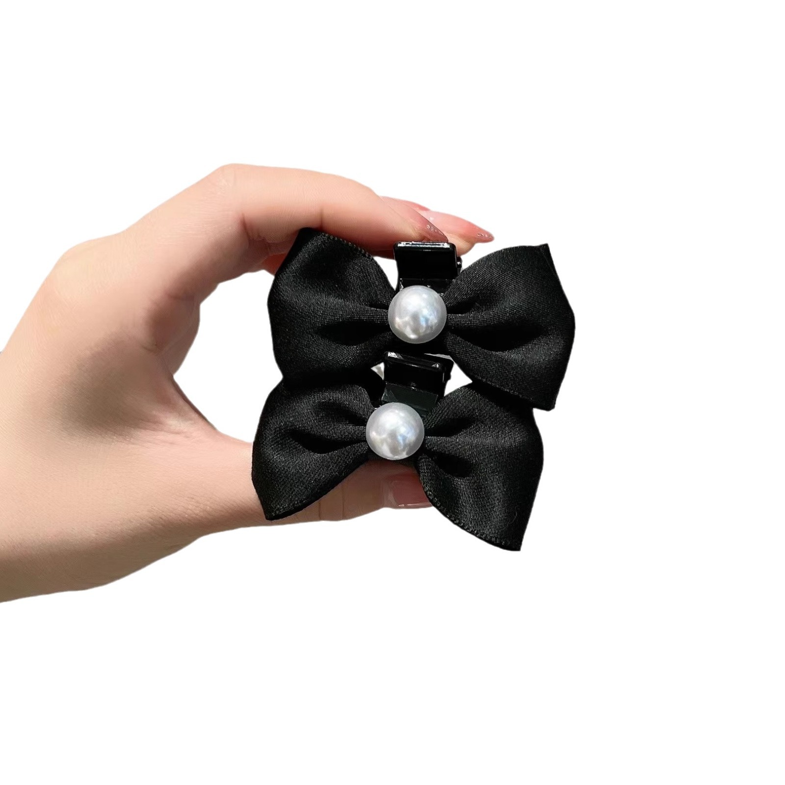 Elf orejas arco princesa cabeza pequeña agarrar clips frente ambos lados clips de pestaña perlas temperamento dulce cabello de los niños