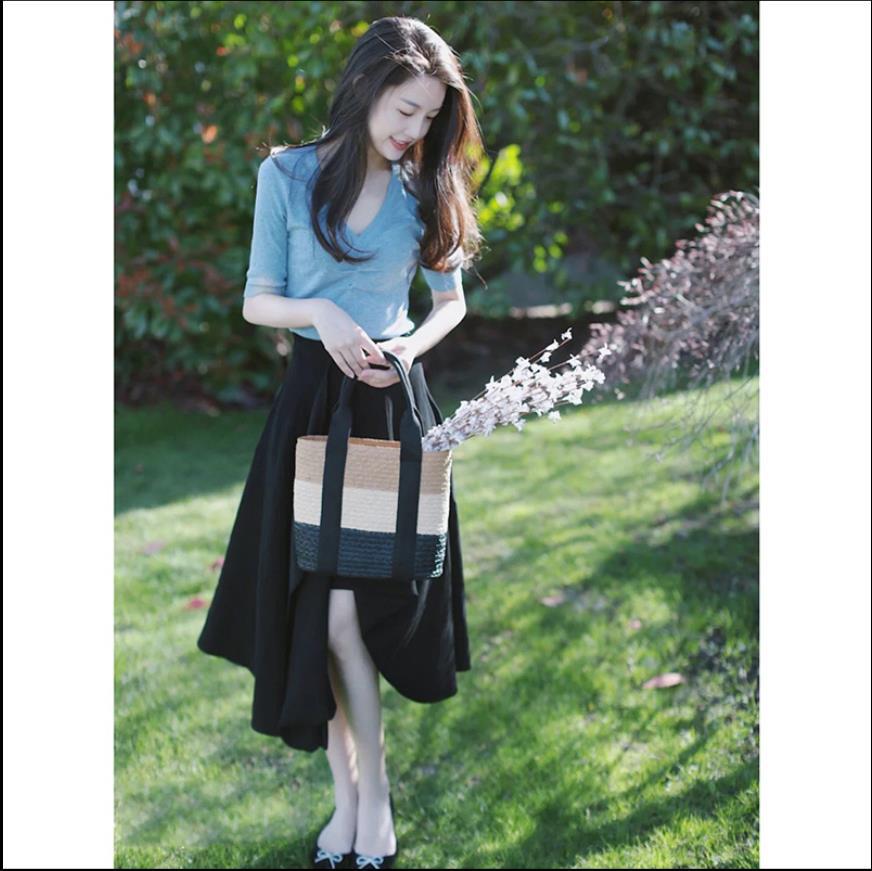 炸街减龄夏装港风复古chic短袖名媛职业半身裙子两件套装女装8738