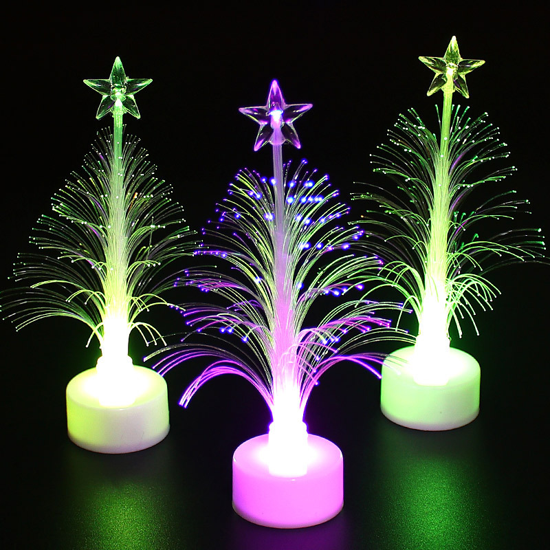 New and unique LED light-emitting Christmas fiber optic tree, colorful color-changing fiber optic tree, light-emitting Christmas gift manufacturer wholesale