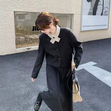 加棉两件套职场OL简约小香风套装女2025冬新款气质外套马面裙