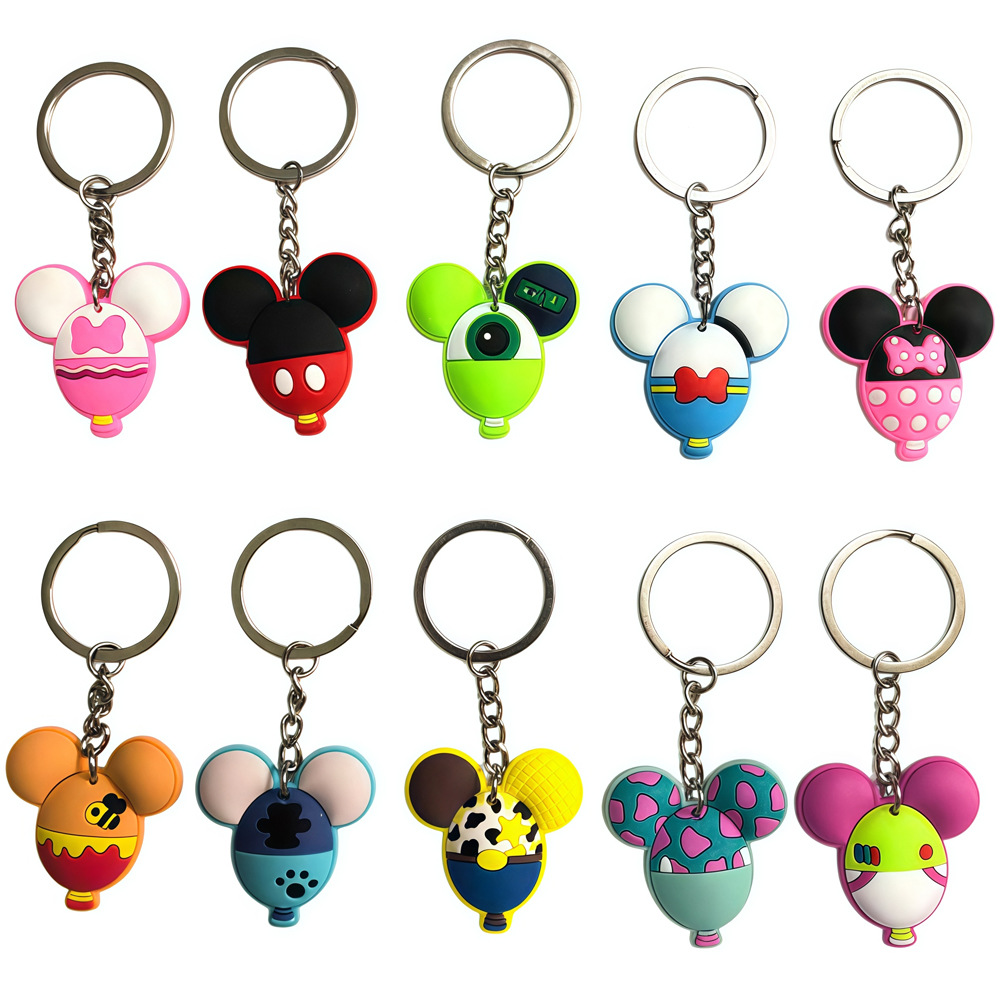 Creative Cartoon Animal Figurines, Soft Rubber Keychains, Bag Charms, Key Accessories, Small Ornaments in Stock