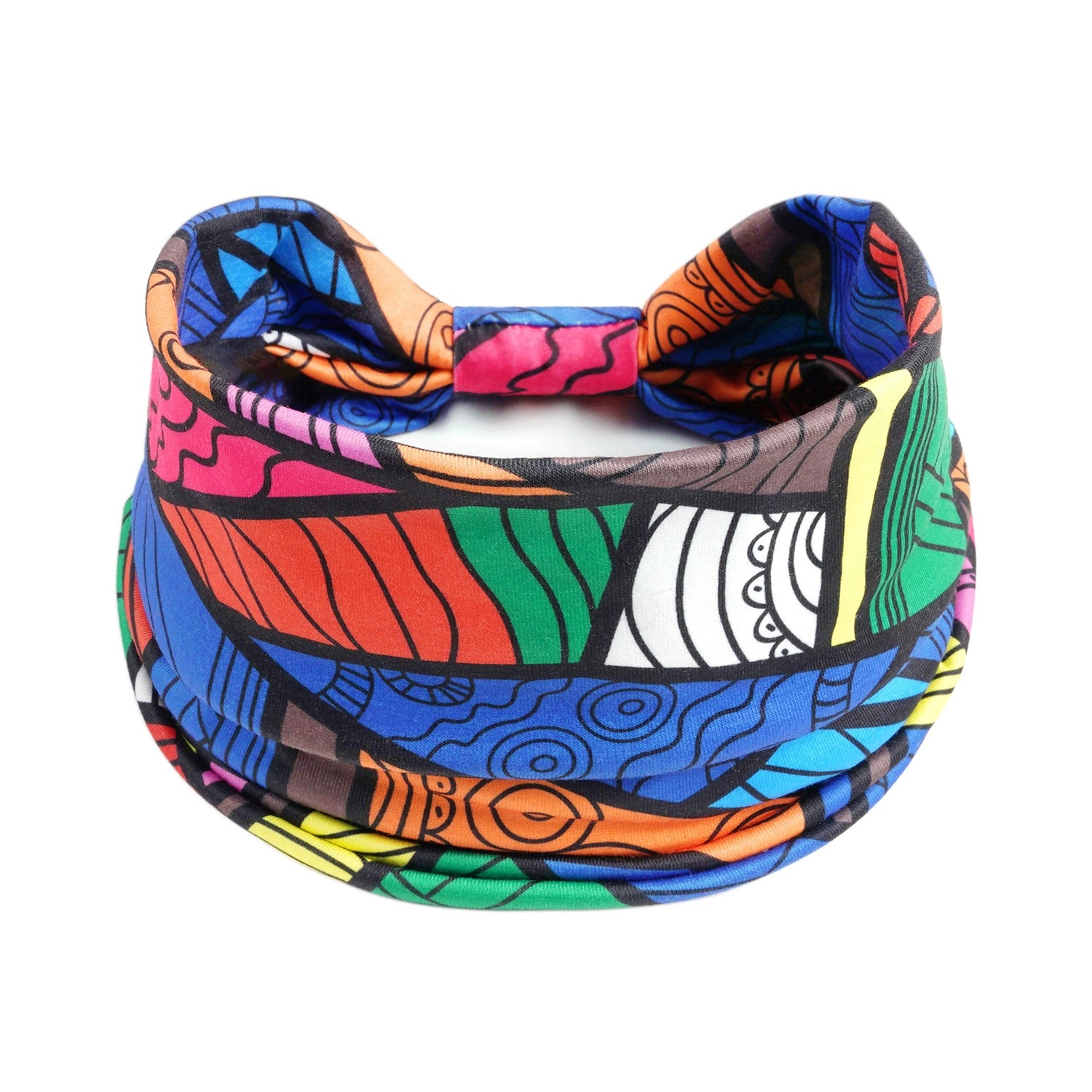 Europa y América nueva impresión elástica deportiva correa de cabello damas banda ancha correa de cabello turbante retrógrado joyas para el cabello de yoga