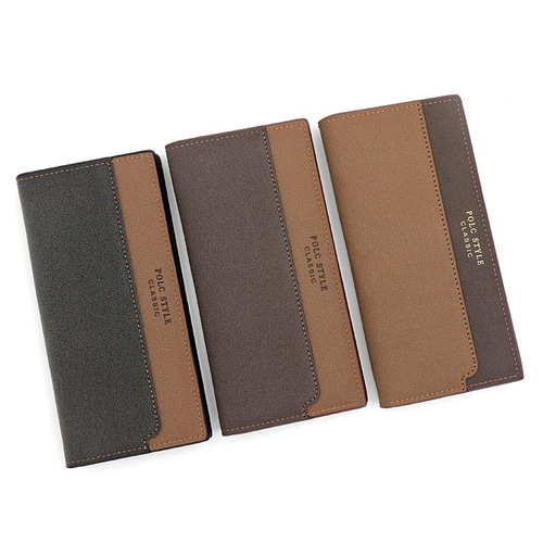 New cross-border men's wallet large capacity multi-card slot two-tone men's long wallet