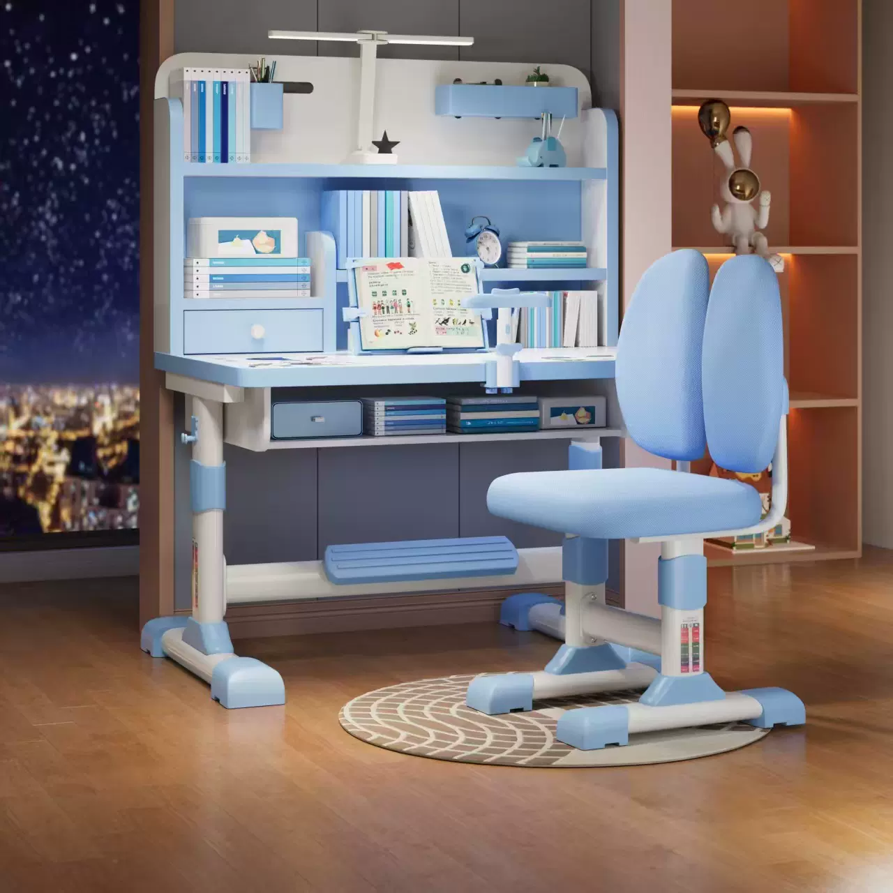 儿童学习桌书桌小学生家用写字桌小孩写作业专用桌可升降桌椅套餐