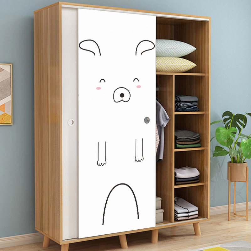 Simple Cartoon Expression Door Cabinet Bedroom Wall Stickers display picture 6