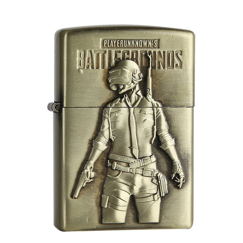 Personalized Creative Vintage Style Men's Engraved Metal Windproof Zinc Alloy Sandpaper Coal Oil Lighter Dropshipping