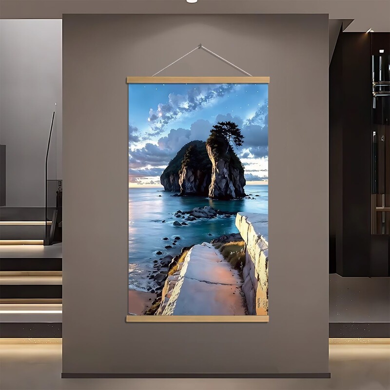 Funny Landscape Hanging Painting of Kun Coast, Kun Decorative Painting, Cai Xukun Portrait Hanging Painting, Ikun Creative Gift, Nordic Style