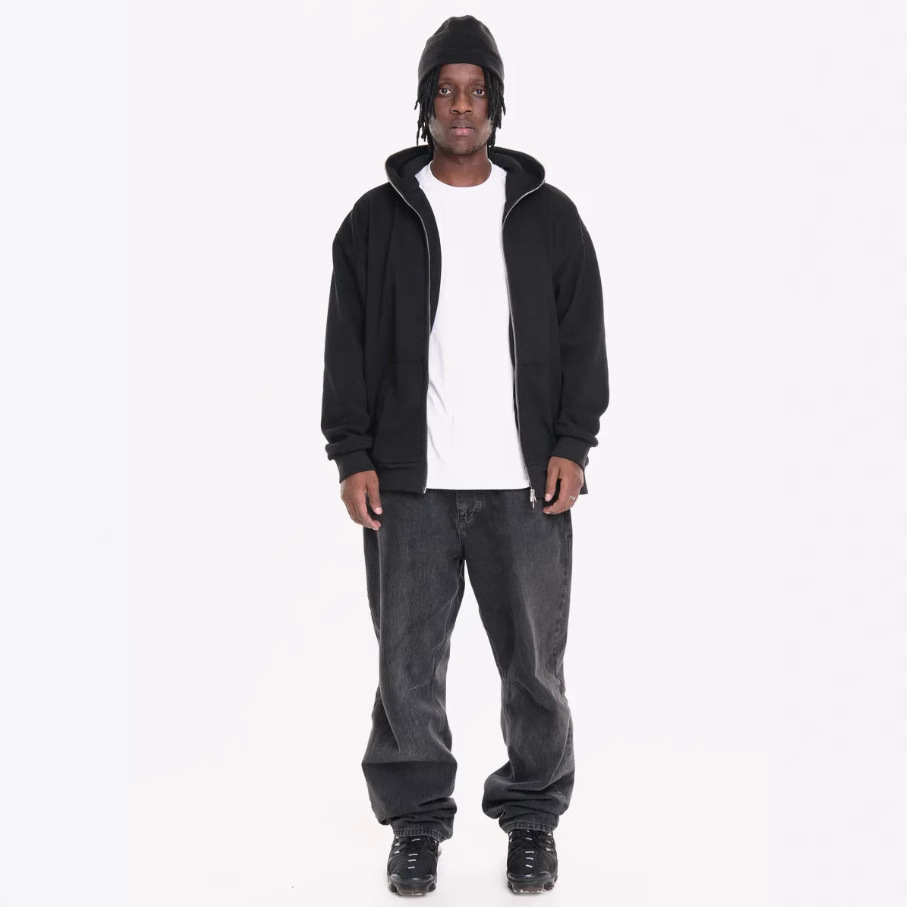 Europa y los Estados Unidos retro otoño y invierno High Street Ninja sleeve con cremallera sudadera con sombrero oversize suelta con chaqueta de cardigan