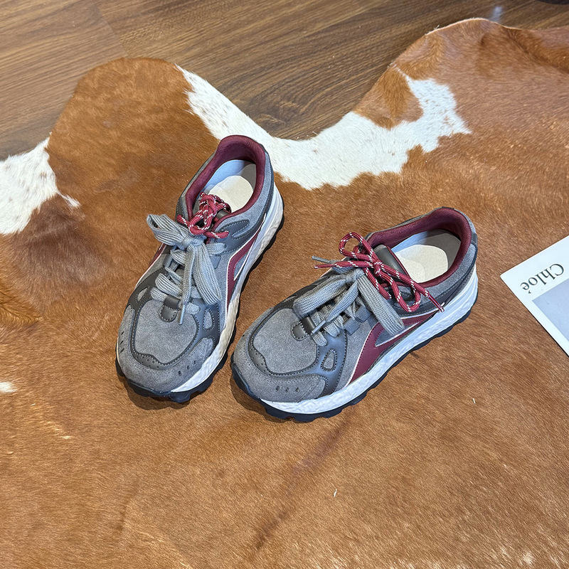 8cm内增高小个子真皮德训鞋女超轻舒适不累脚厚底百搭休闲阿甘鞋|undefined