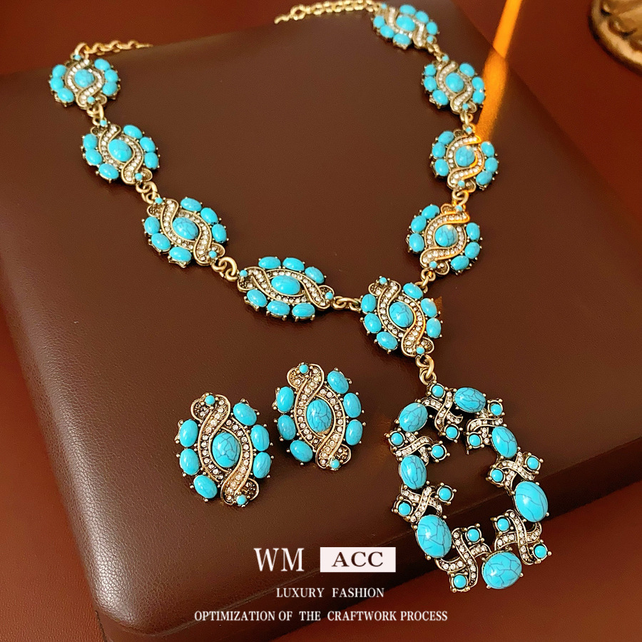 Medieval vintage diamantes elíptico conjunto retrógrado estilo palacio estilo de moda joyería universal temperamento nicho sentido de alta calidad