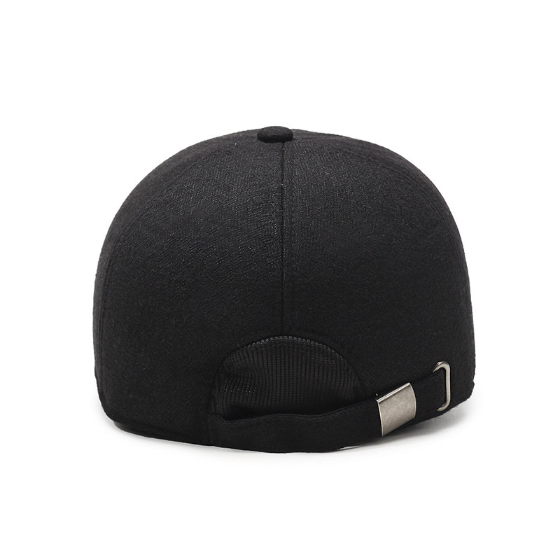 Chapeau en velours épais avec protection des oreilles pour les personnes âgées, casquette de baseball chaude et résistante au froid pour les hommes d'automne et d'hiver, d'âge moyen_voghion.com