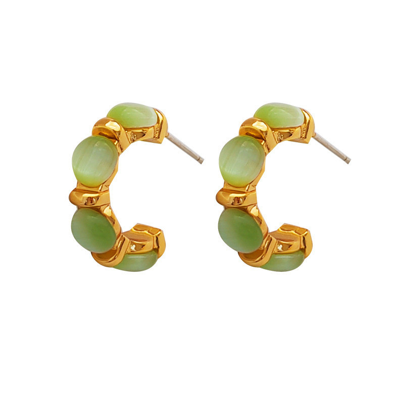 Cute small fresh green brand earrings