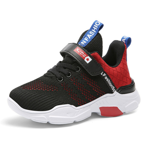 Children's shoes summer breathable flyknit sports shoes soft sole boys running shoes primary school students' shoes children's network shoes