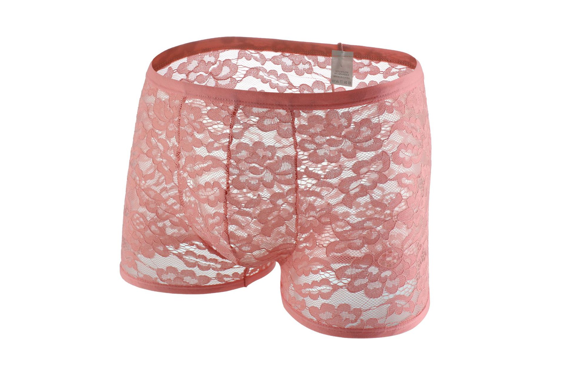 Ropa interior transparente de los hombres de encaje sexy boxeador de malla boxeadores de moda