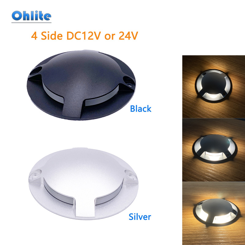 Ultra-Thin Surface-Mounted Led Outdoor Waterproof Light 12V/24V1W2W Round Deck Light Step Trail Anti-Glare Side Light