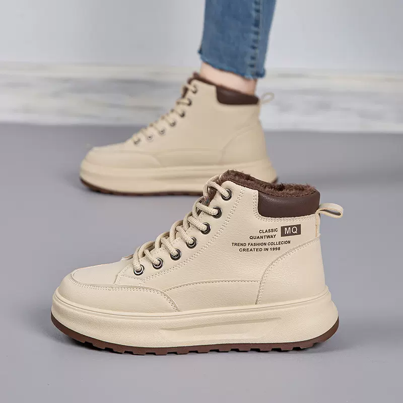 2025新款冬季加绒棉鞋女加厚保暖防滑棉靴高帮休闲百搭厚底雪地靴