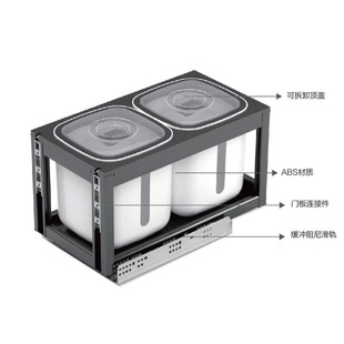 Household Kitchen Rice Box Dry Goods Pull Basket Aluminum Alloy Single and Double Layer Storage Rack Drawer Type Built-In Kitchen