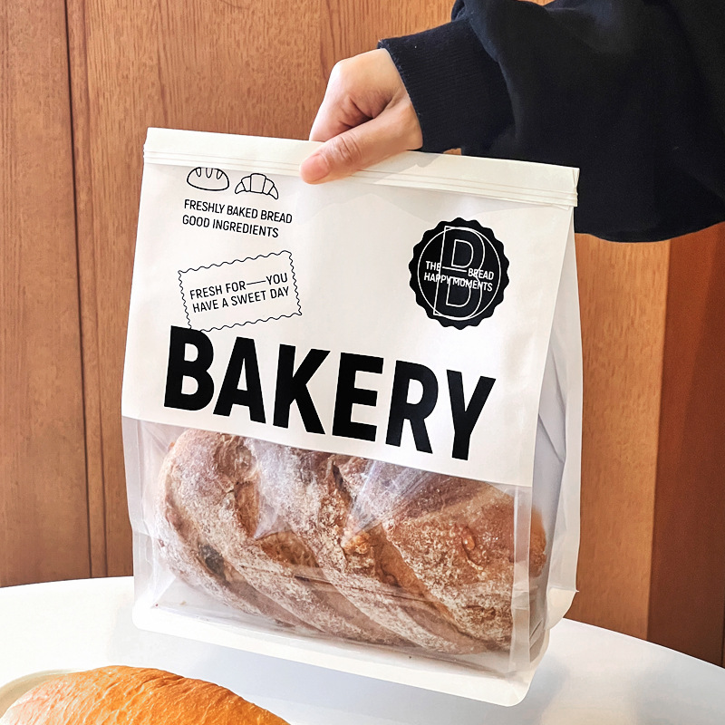 450克开窗吐司包装袋切片面包袋子麻薯牛角包八边封铁丝自封袋