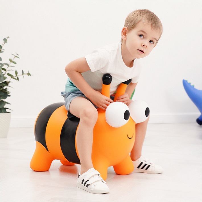 2026 Bee Children's Pvc Eco-Friendly Inflatable Large Thickened Jumping Horse Wholesale from Source Manufacturer